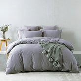 Royal Comfort Vintage Washed 100% Cotton Quilt Cover Set Bedding Ultra Soft - King - Grey
